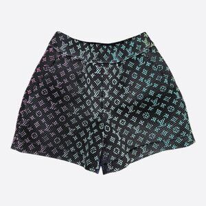 Louis Vuitton Black Rainbow Monogram Mesh Shorts